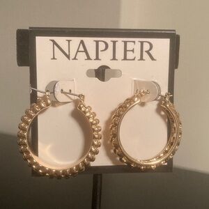 Napier Textured Gold Hoop Earrings